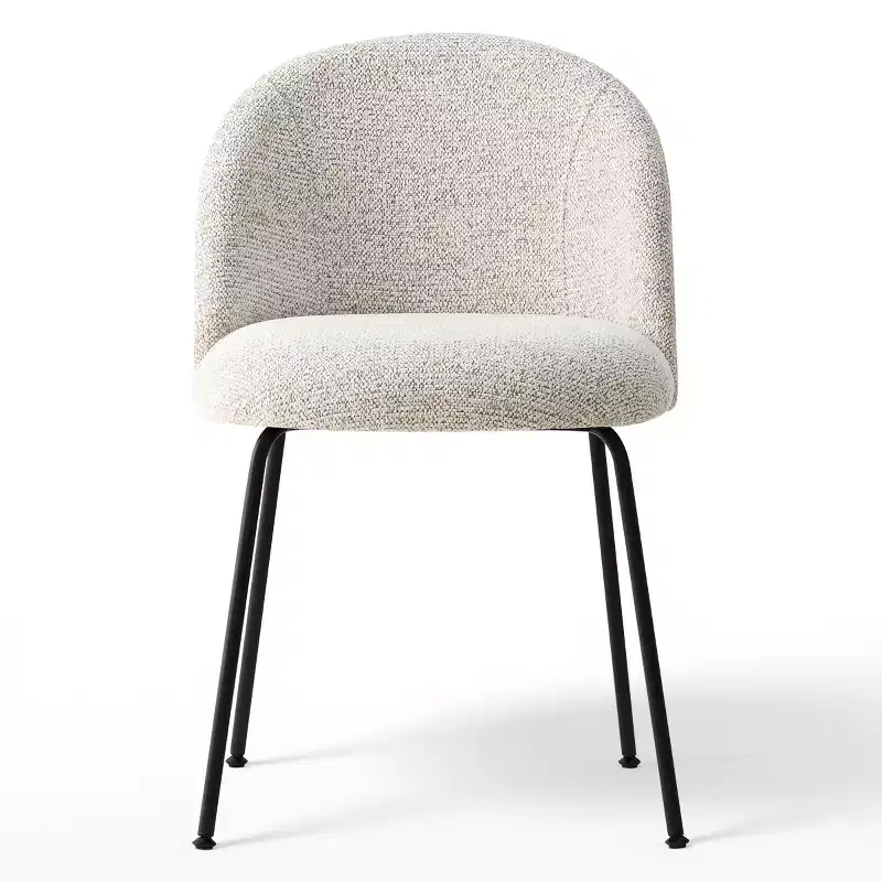 Set of 8 Modern Linen Upholstered Dining Chairs, Armless Kitchen & Dining Room Chairs with Padded Backrest and Metal Legs-Panipeachy