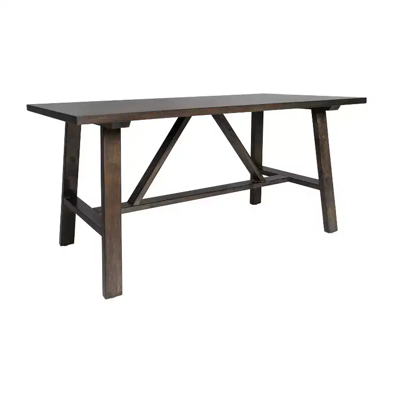 Solid Wood Farmhouse Coffee Table, Trestle Style Accent Table