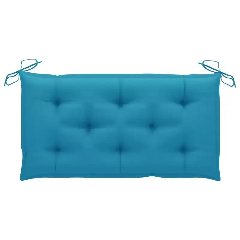 vidaXL Garden Bench Light blue (cushion), Natural teak (wood)