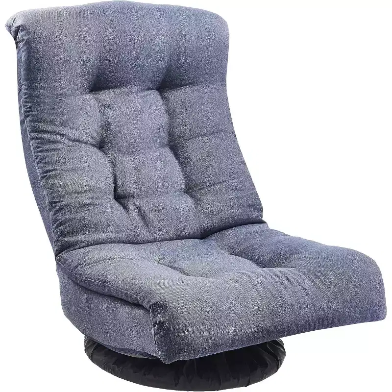 Summit Adventure Swivel Foam Lounge Chair with Headrest Floor Compatible Adjustable Gaming Chair Grey 26x23x14 Inch