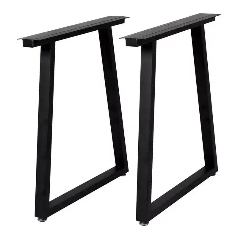 Black Metal Table Legs 28 x 24 Heavy-Duty Desk Legs Industrial Furniture Legs (Set of 2)