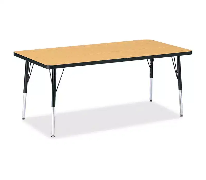 Jonti-Craft Berries Elementary Height Color Top Rectangle Table 30 x 60 in Black