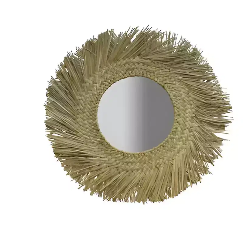 Round Seagrass Wall Mirror 36