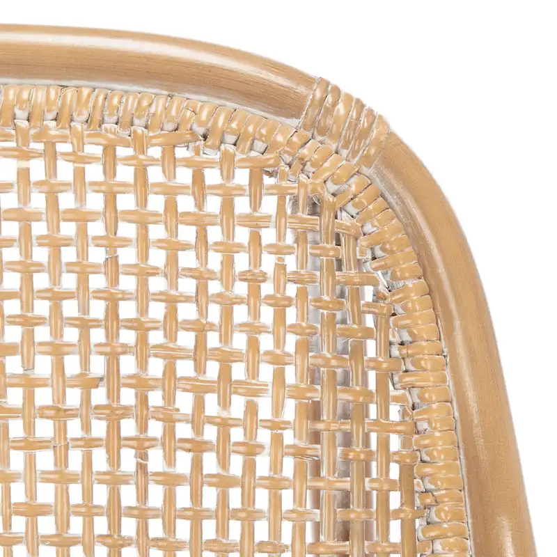 SAFAVIEH Rosalia Coastal Rattan Accent Chair with Cushion - 23.4 W x 24.8 L x 32.7 H - 23Wx25Dx33H