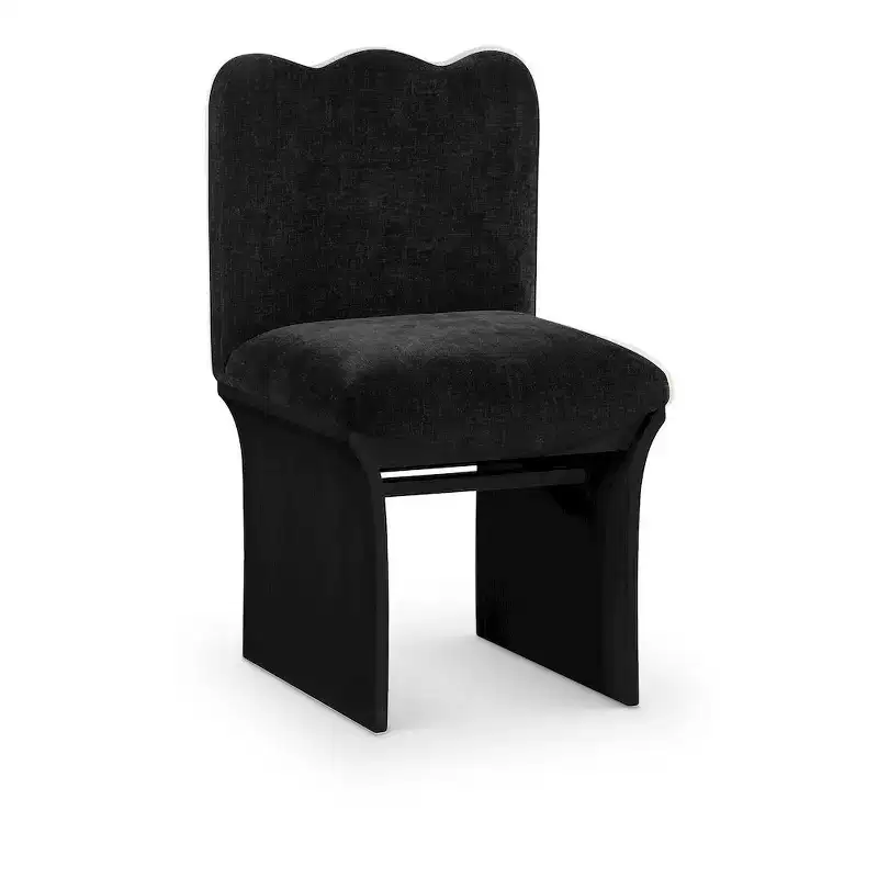 Meridina Furniture,Shaw Black Chenille Fabric Upholstered Dining Chair