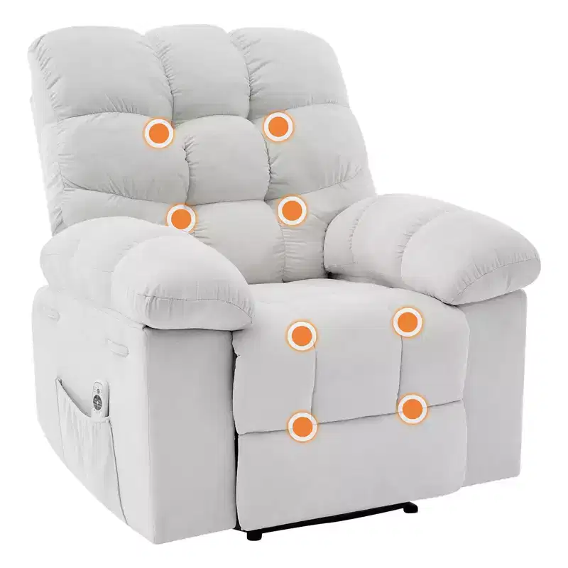 Extra Wide & Oversized Recliner Chair with Massage and Heat - Plush Manual Recliner for Living Room, Lazy Boy-Style Comfort with 150 Recline