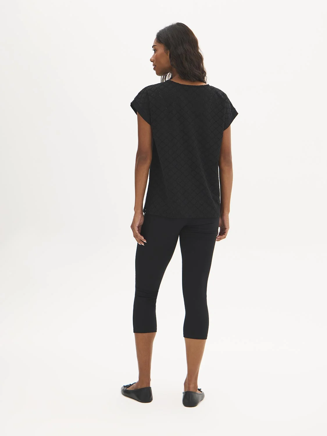 Eyelet Dolman Sleeve Tee