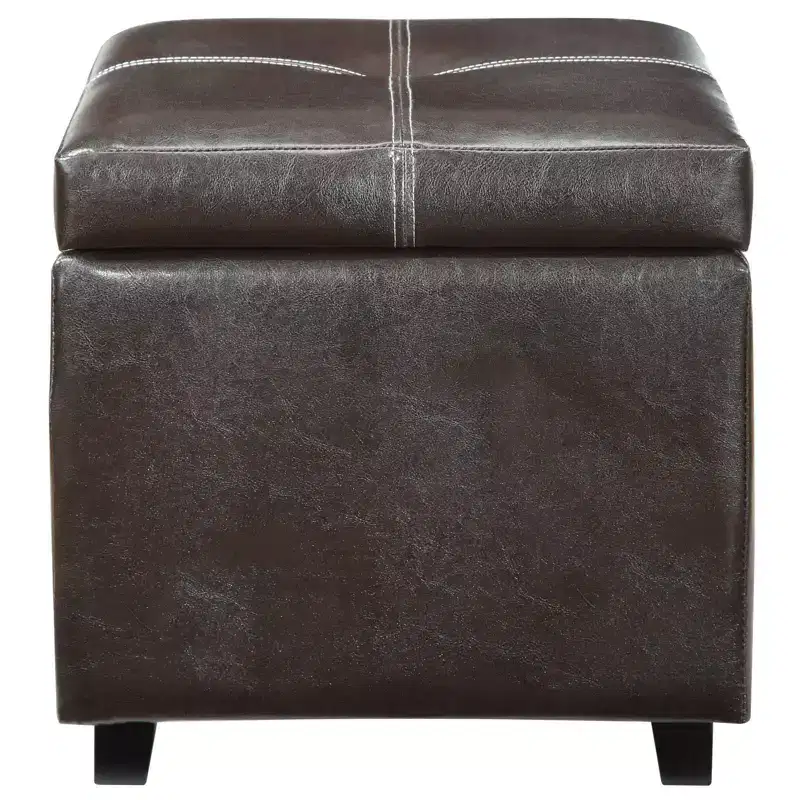 Treasure Upholstered Vinyl Storage Ottoman Espresso - Modway
