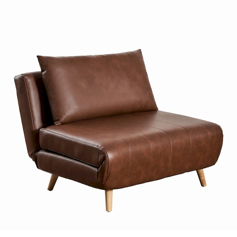Foldable Sleep Chair with Hideaway Legs and Backrest Pillow - 75.5D x 41W x 30H