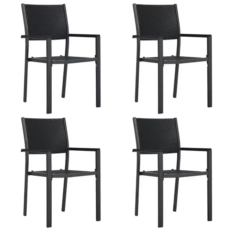 vidaXL Garden Chair Set of 4 Plastic, Steel Standardweight