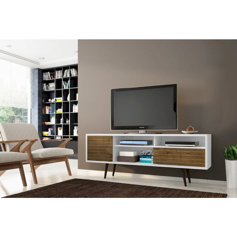 Manhattan Comfort Liberty 70.86 In. Mid Century-Modern Media Cabinet Console