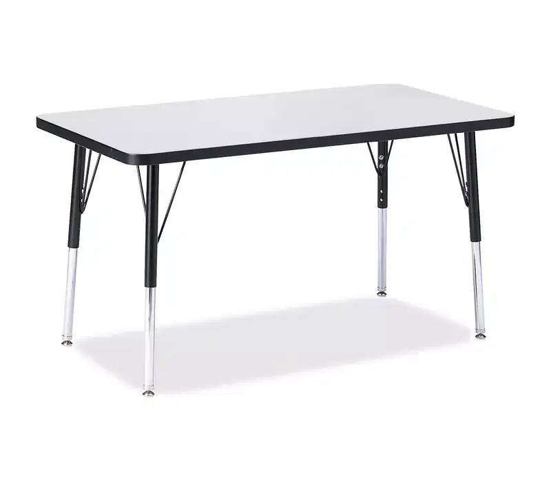 Jonti-Craft Berries Adult Height Color Edge Rectangle Table (24 x 36) in Black