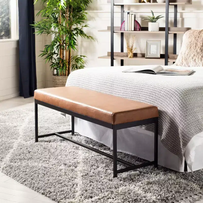 Chase Faux Leather Bench - BCH6204 - Safavieh