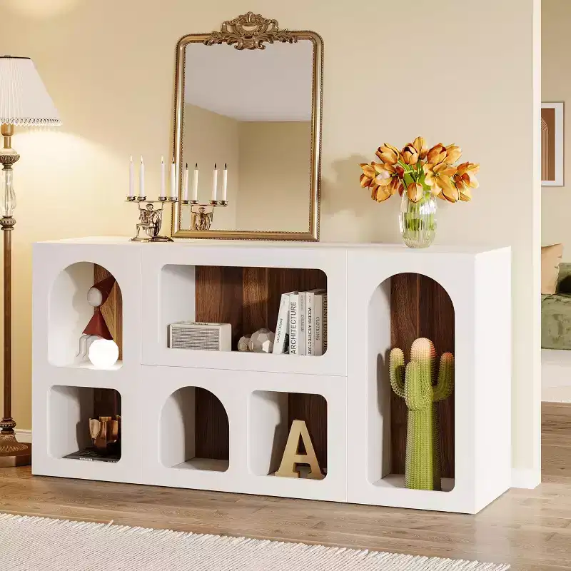 59 Console Table, Modern Storage Organizer, Entryway Table Sofa Table Behind Couch for Living Room, Hallway, Foyer