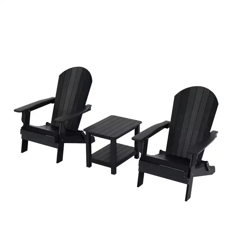 WestinTrends Tuscany HIPS -Outdoor Patio Folding Adirondack Conversation Set (3-Piece)