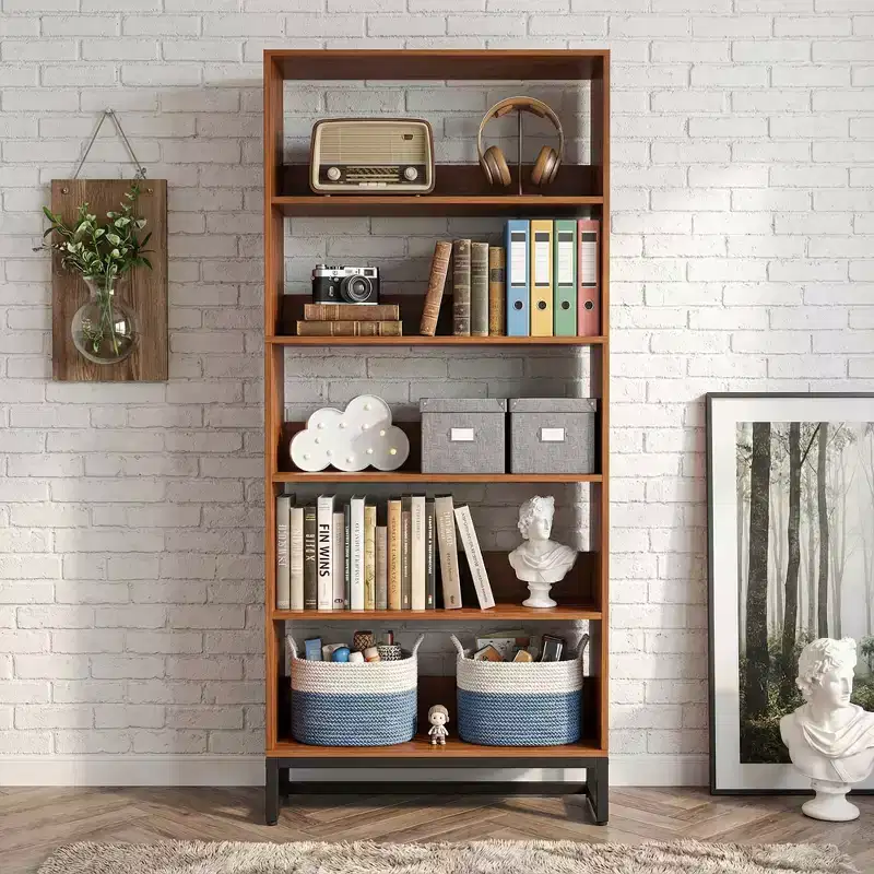 5-Tier Tall Bookshelf with APP-Controlled LED Lights, 70.87