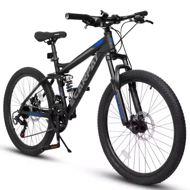 Okak 27.5IN Mountain Bike with Front and Rear Dual Shock Absorbers, 21-Speed Dirt Bike with Mechanical Disc Brake, Adult Bike for Men and Women
