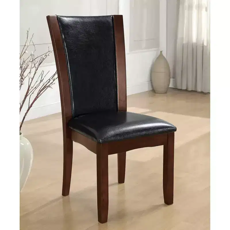 Simple Relax Set of 2 Leatherette Upholstered Side Chairs