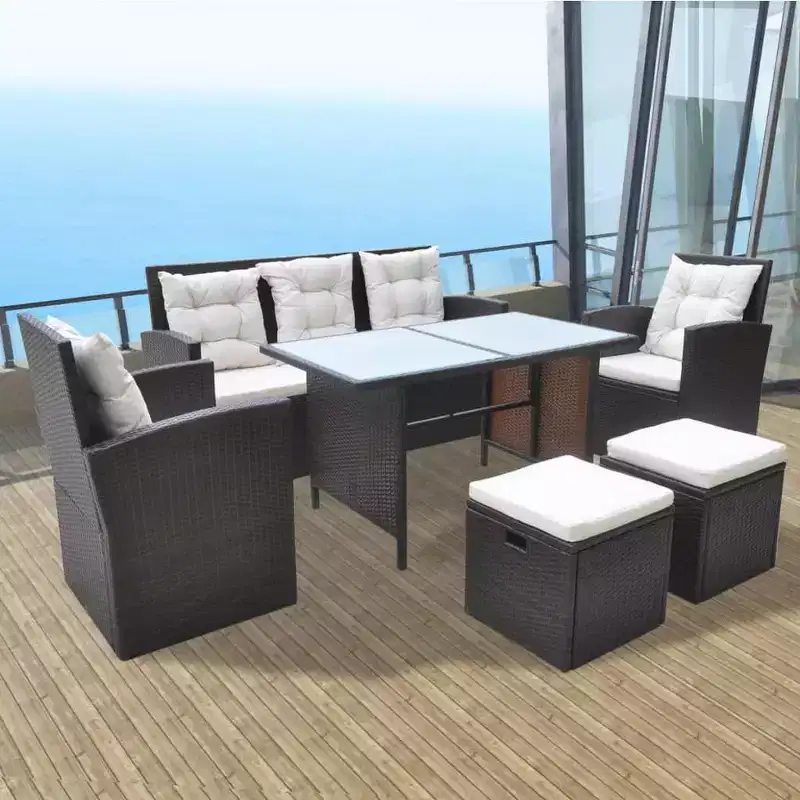 vidaXL Garden Table And Chair Powder-Coated Steel Large