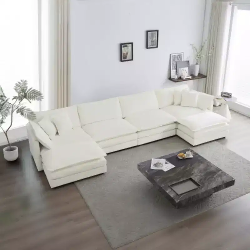 Modular U-Shape Sofa: Reversible Chaise, Double Ottomans, and Supreme Comfort