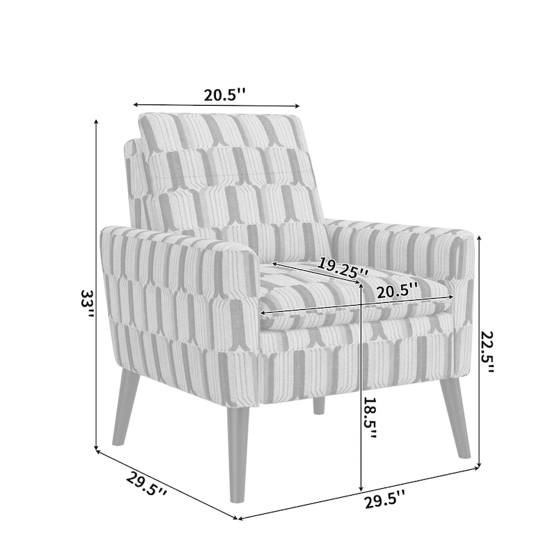 Allyson Mid-Century Modern Small Space Accent Armchair