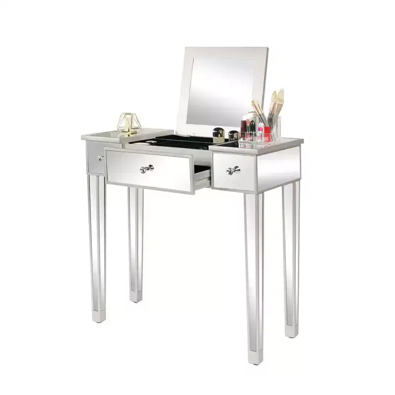 Karl Home Glass Top Armoire Desk