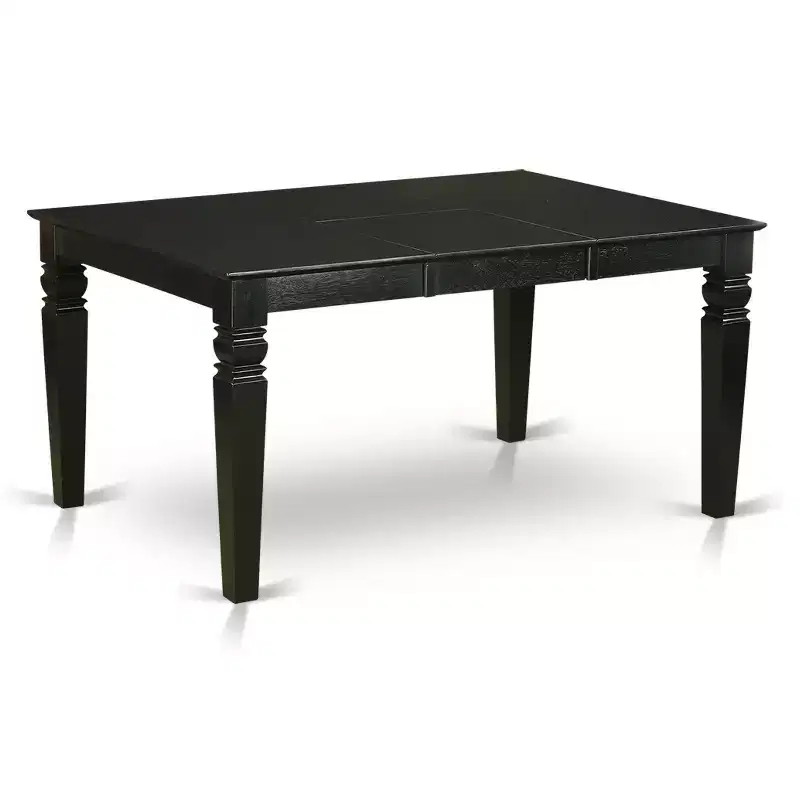 HomeStock 7 Piece Dinette Set Rectangle Table with 6 Chairs Black Light Beige