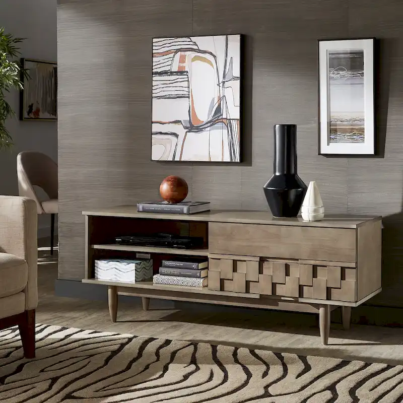 Kieran Mid-Century Wood 2-Drawer TV Stand by iNSPIRE Q Modern - 59-Inch