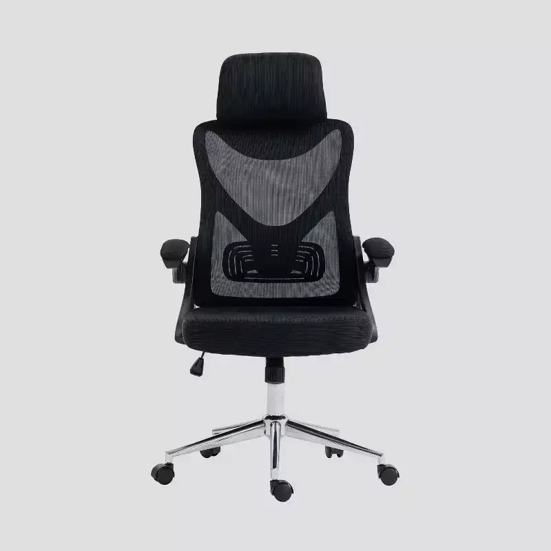 Techni Mobili Essential Ergonomic Office Chair with Headrest and Lumbar Support Black