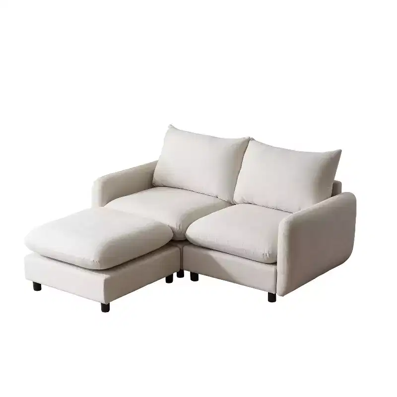 Christopher Knight Home Acker 3 Pieces Modern Upholstered Sectional Sofa Set, White