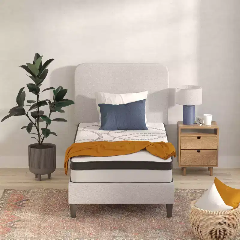 Flash Furniture Capri Comfortable Sleep 10 Inch CertiPUR-US Certified Hybrid Pocket Spring Mattress, Mattress in a Box
