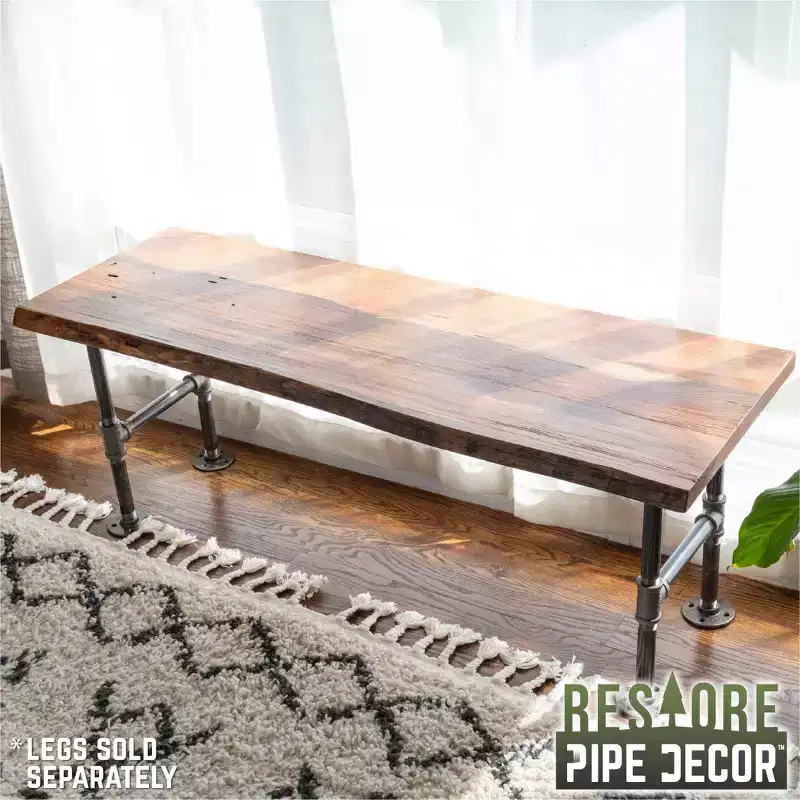 Sunset Cedar Solid Live Edge Wood Console Tabletop, Reclaimed Distressed Finish