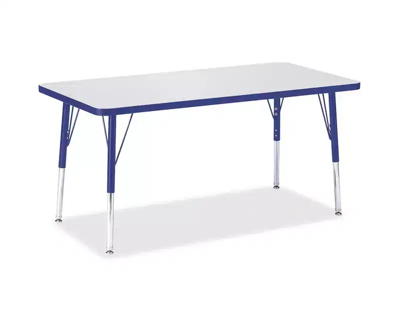 Jonti-Craft Berries Elementary Height Color Edge Rectangle Table (24 x 48) in Blue