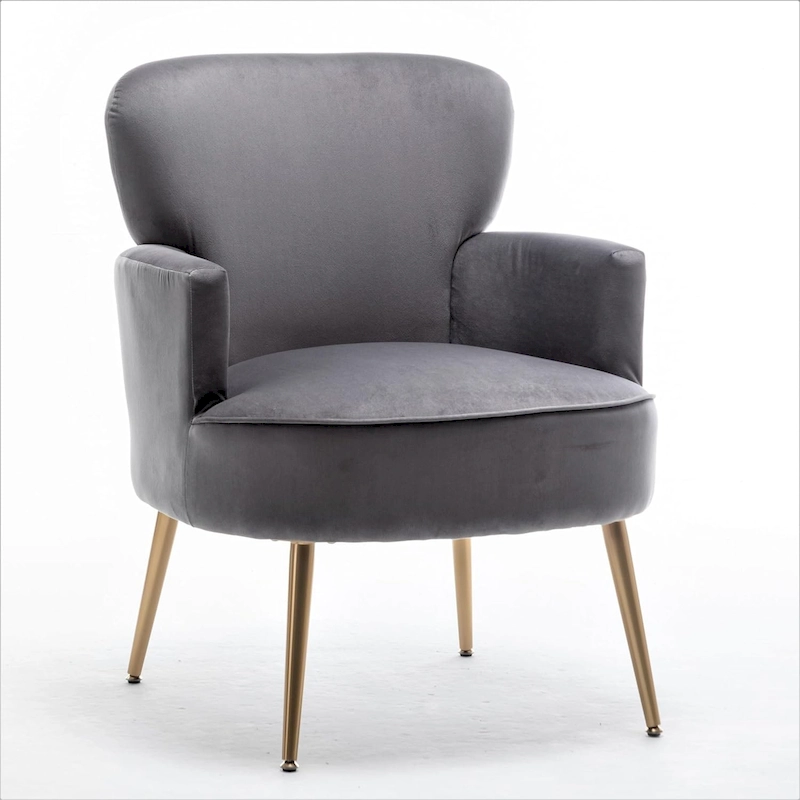 US Pride Furniture Trendy Velvet Accent Chair with Gold Metal Legs Upholstered Armchair