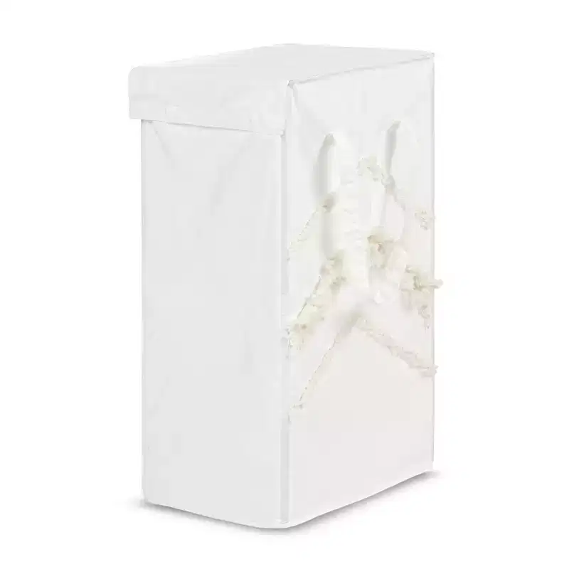 Foldable Laundry Hamper with Handles, Ivory