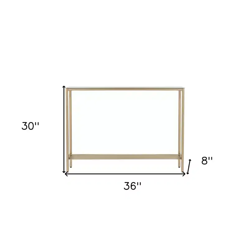 HomeRoots 36 Silver and Gold Mirrored Glass Console Table
