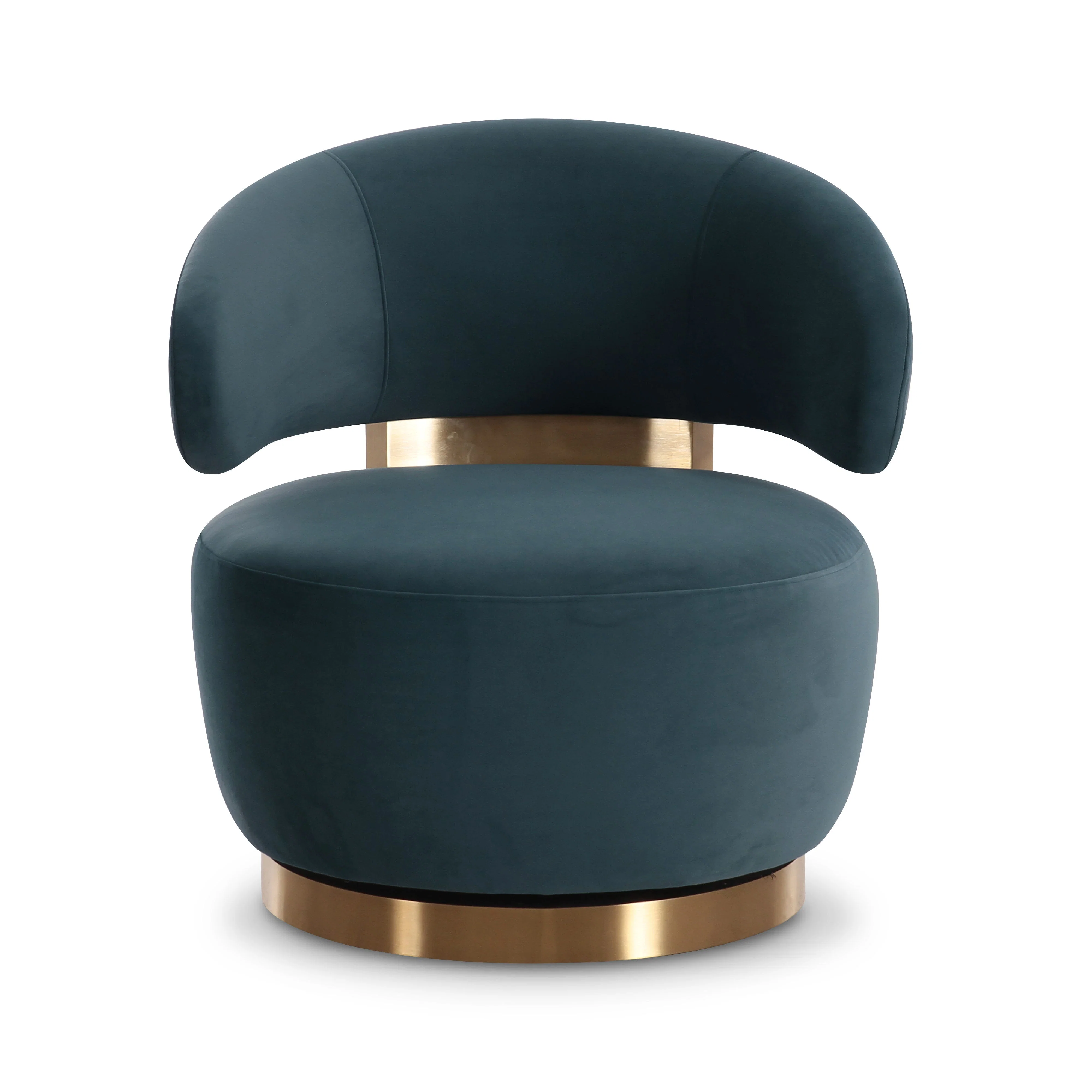 Dark Teal Performance Velvet Swivel Accent Chair
