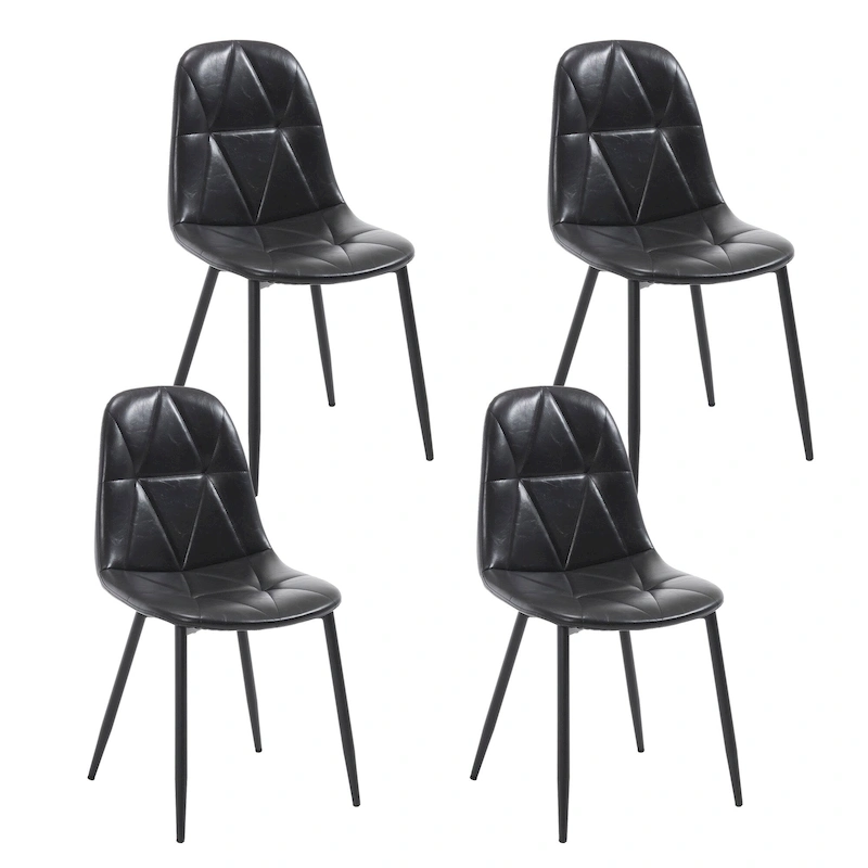 Dining Chairs Set of 4 with Metal Legs and High Back