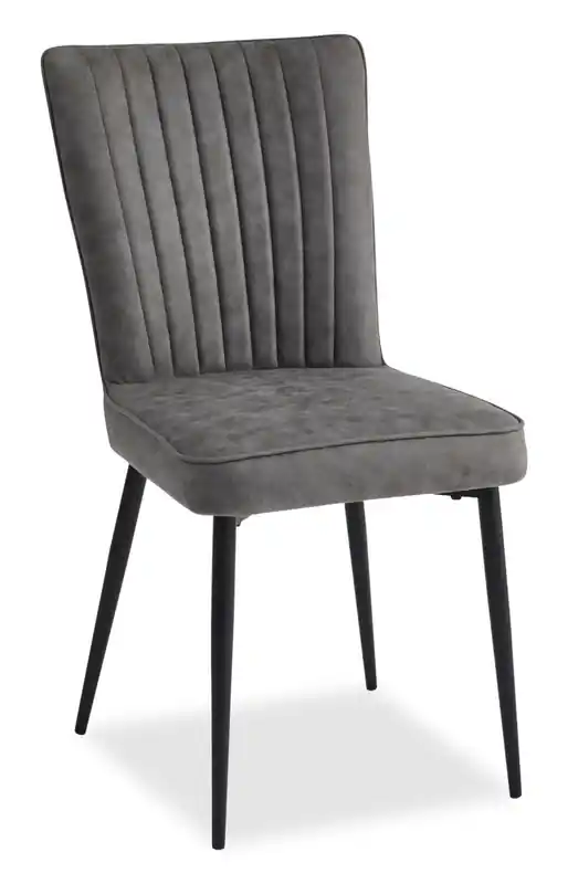 5pc Dining Set with Table & Chairs, 63-79W Extension, Metal - Grey & Black