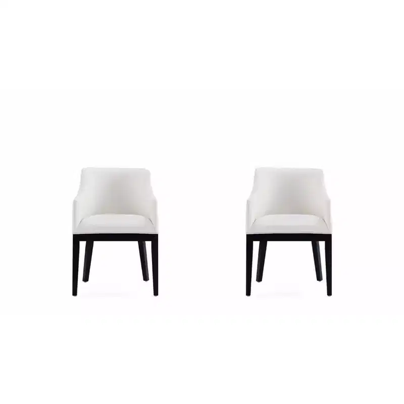 Set of 2 Gansevoort Modern Faux Leather Dining Armchairs - Manhattan Comfort