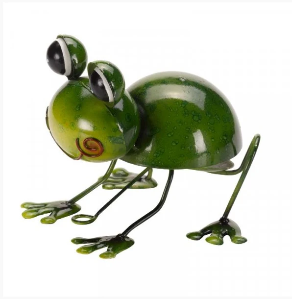 Novelty Frog Hand Painted Steel Garden Wall Decor
