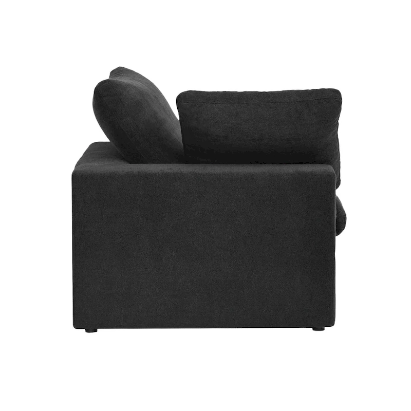 160 Modern Linen Upholstery 4 Piece Sectional Sofa Minimalism Commix Down Filled Modular Couches