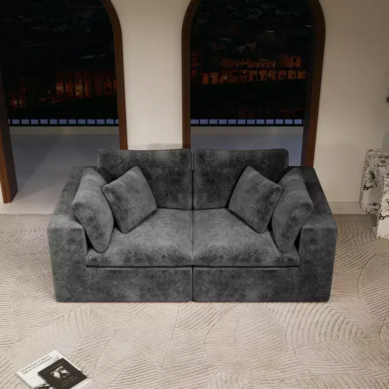 GDFStudio Verlano Modular Plush Corduroy Upholstered Sectional Sofa