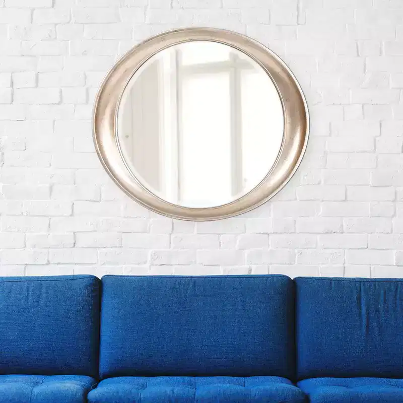 Howard Elliott 39"x35" Metallic Framed Oval Wall Mirror Warm Silver