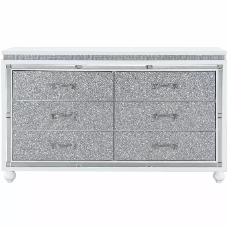 19.09 in.H Chipboard Horizontal Dressers with 4 Drawers in White Finish