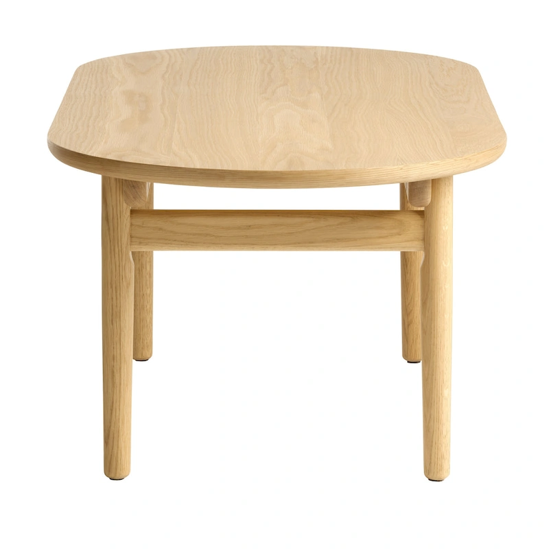 Rye Studio Mid-Century Modern Oval Coffee Table, Natural Oak - 27.5W x 51.125L x 17.75H