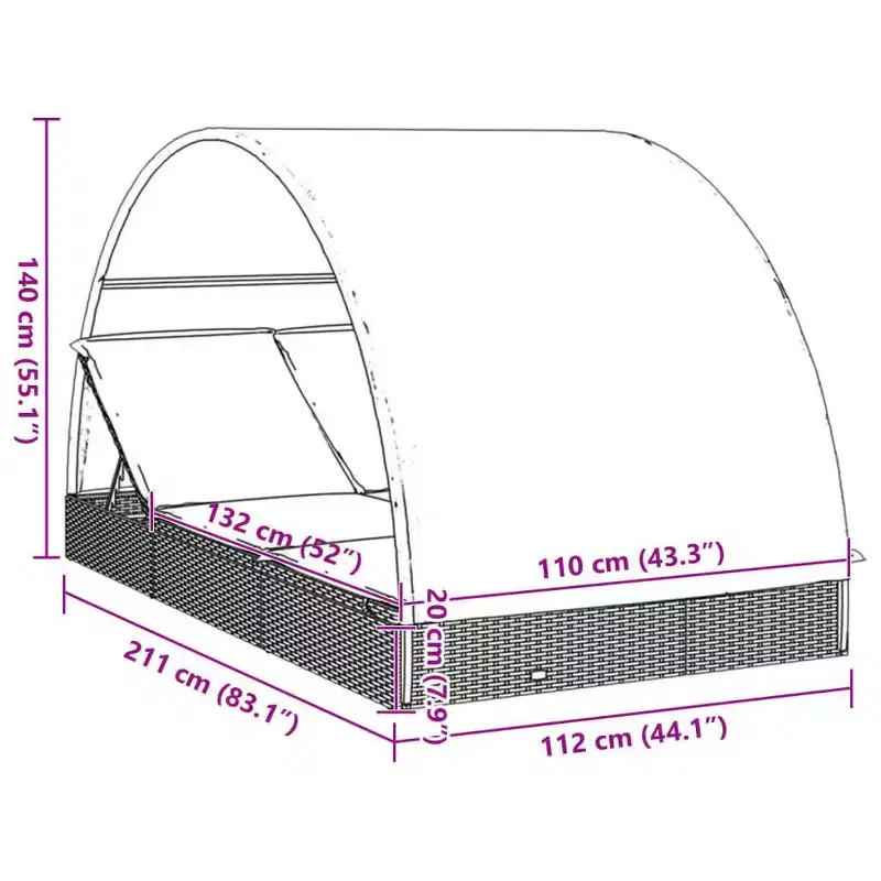 vidaXL Patio Sunbed