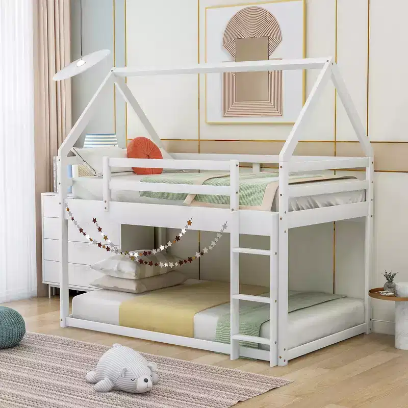 Twin Size Wood Bed?With Ladder, Easy Assembly