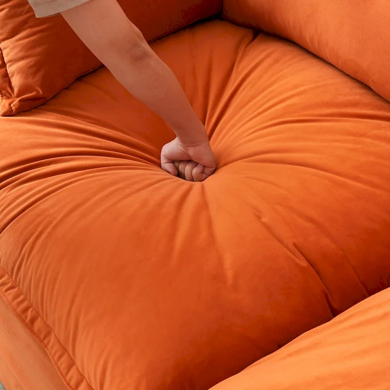 Modular Sectional Sofa Couch, 122.82 Velvet 3 Seater Sofa
