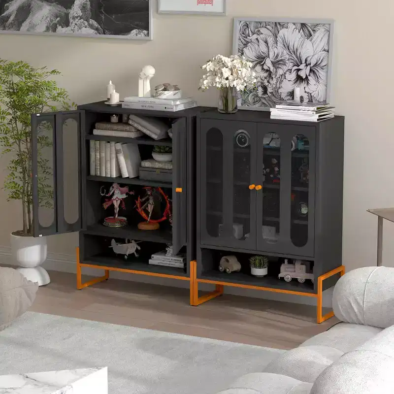 MAYEERTY 5.9 High Foot Double-Sided Mesh Door Shoe Cabinet, Movable Double-Layer Partition Moisture-Proof for Living Room